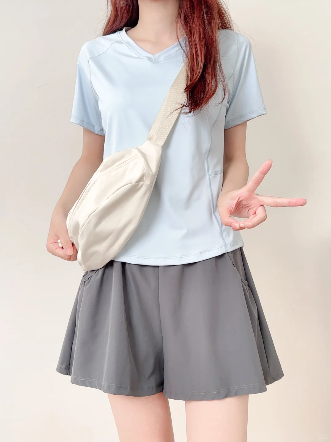 35💰瑜伽短袖｜显瘦小v领夏天还没结束🔚