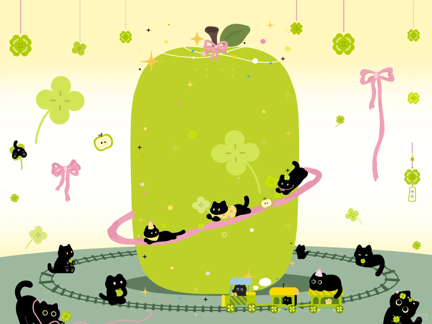 青苹果喵ipad壁纸来啦✶🍏✨‧₊˚