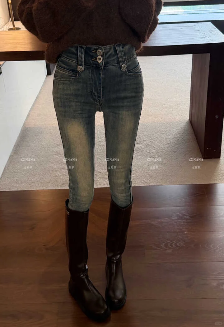 冬上新，复古怀旧百搭洋气精致小脚裤！