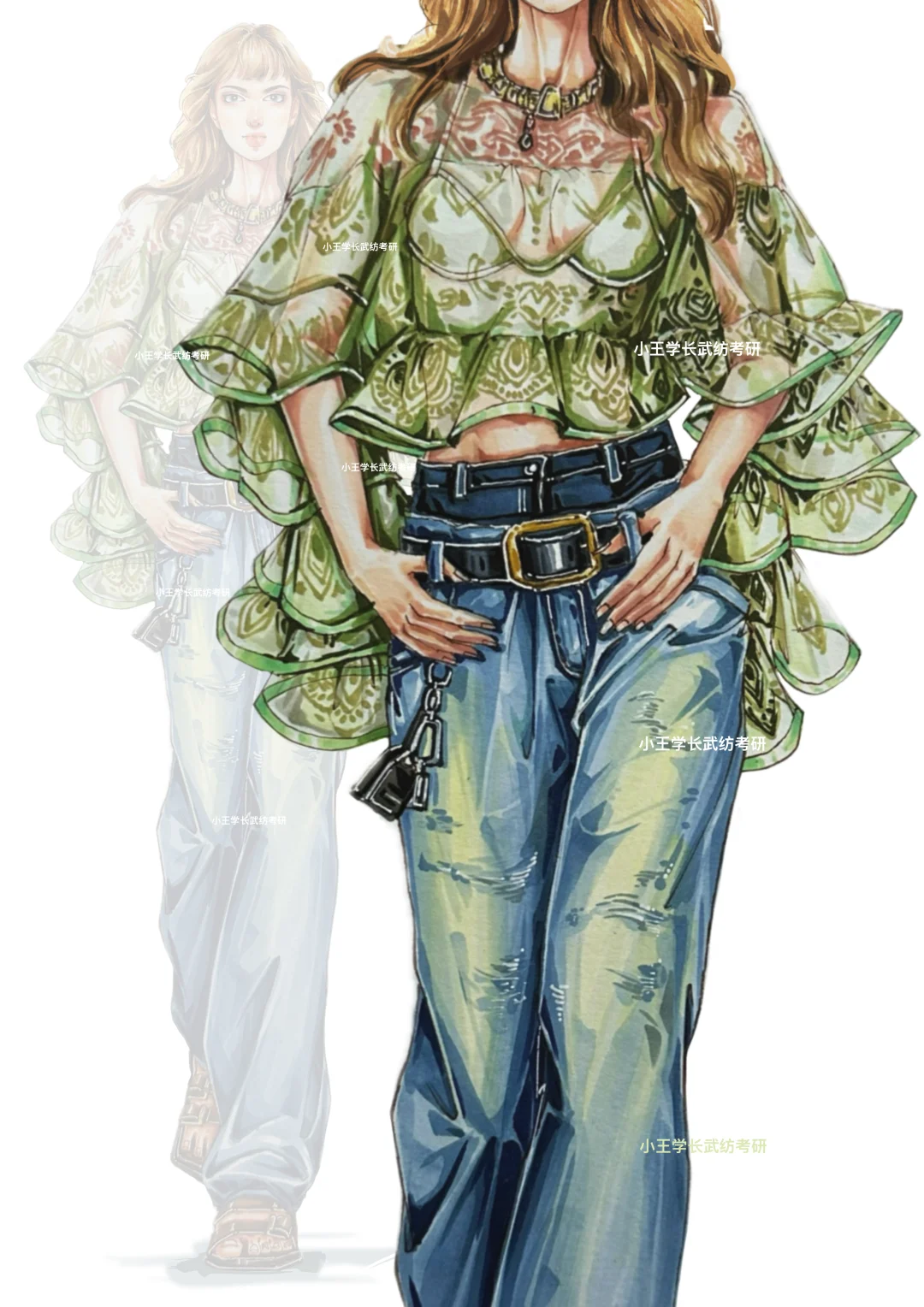 27武纺服装设计考研｜一套法式慵懒复古蕾丝