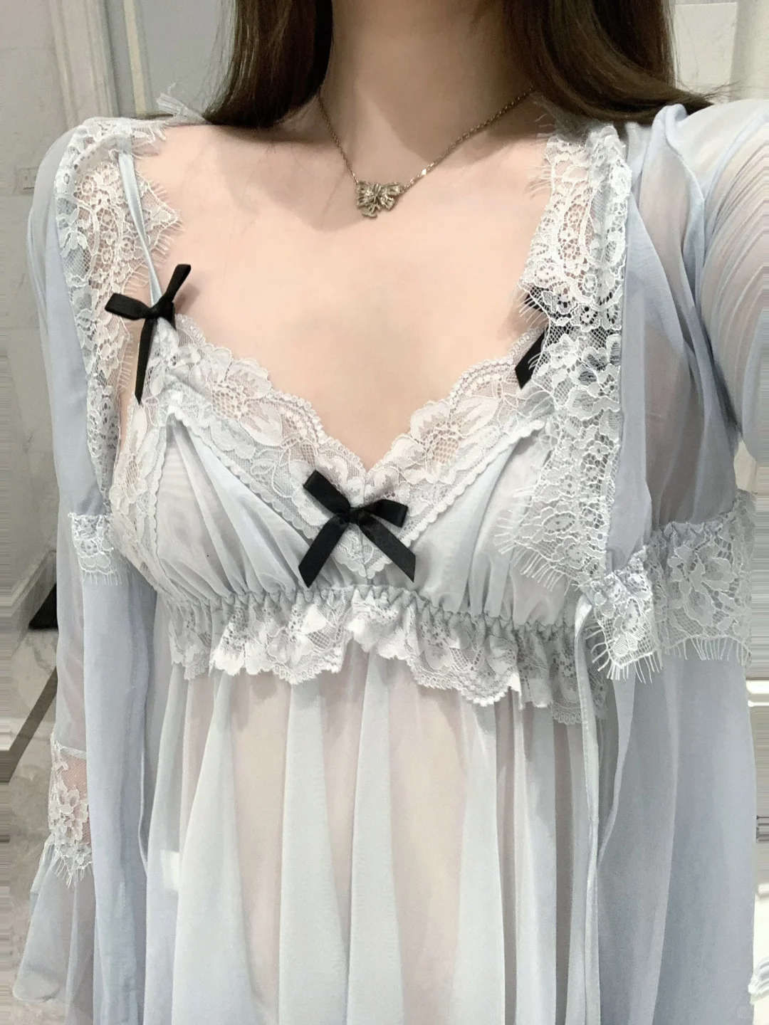 🪞🤍好纯欲的睡裙！蕾丝睡裙好适合约会穿！！