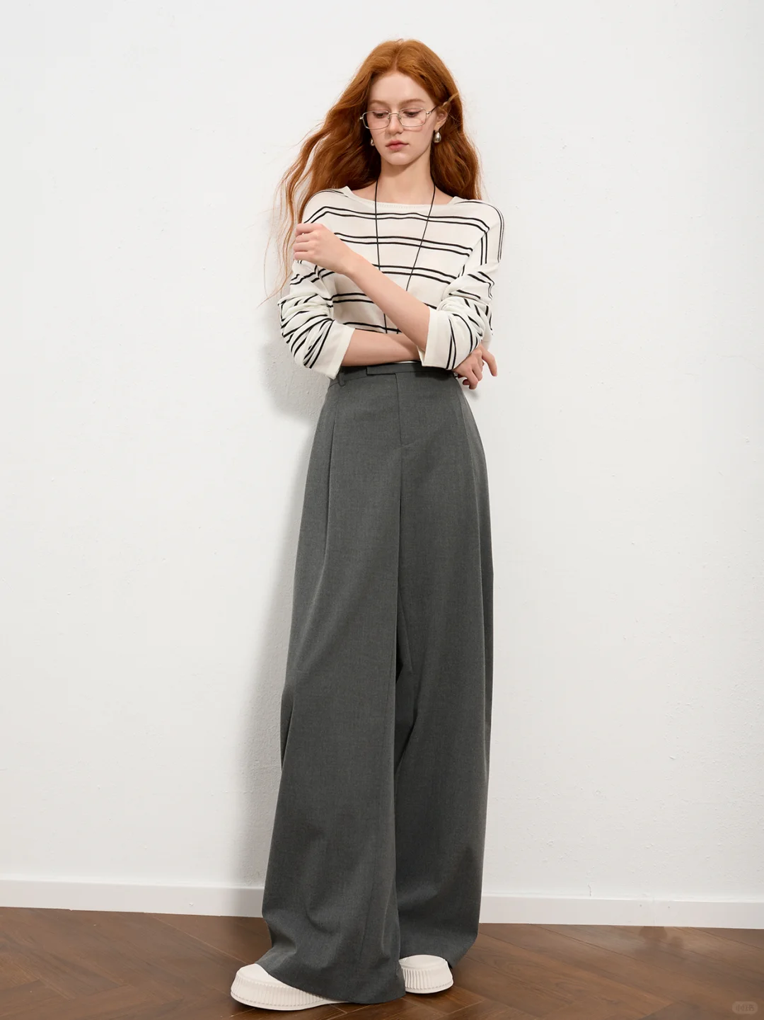 格雷系灰·阔腿通勤神裤