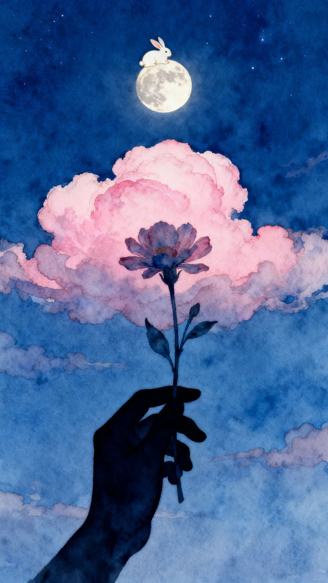 手机壁纸，那兔儿和花，一定很幸福吧～