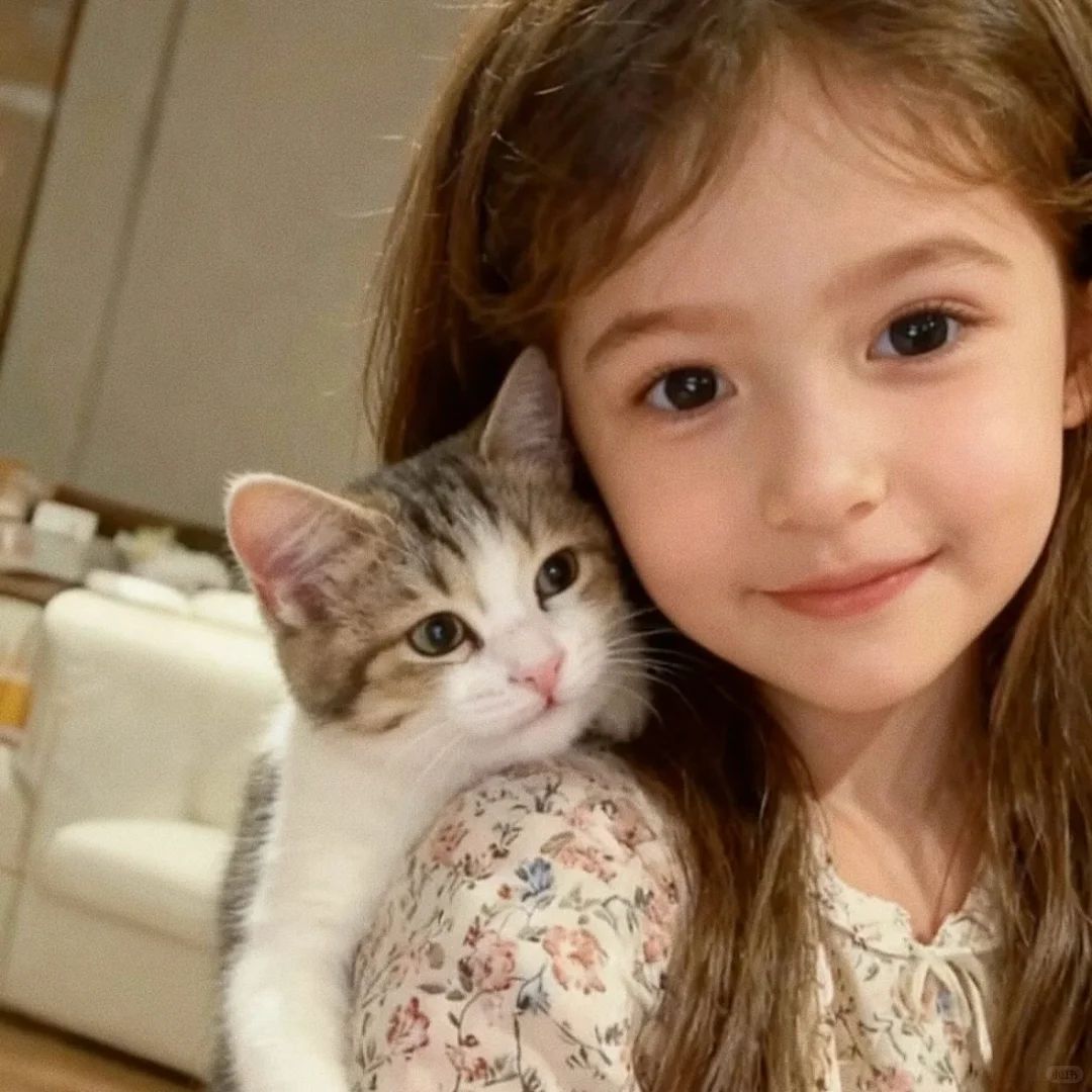 小女孩与猫咪
