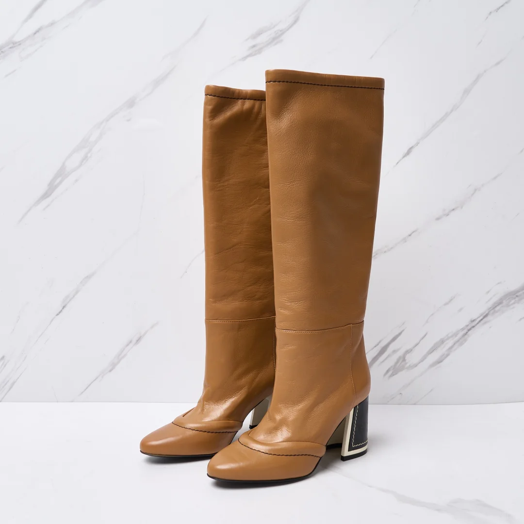 2️⃣折Marni女士复古高跟长靴💅