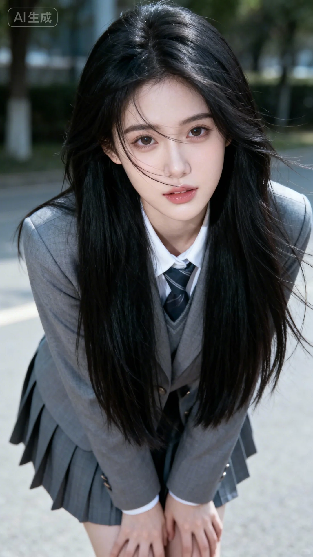 校服女孩，青春气息扑面而来