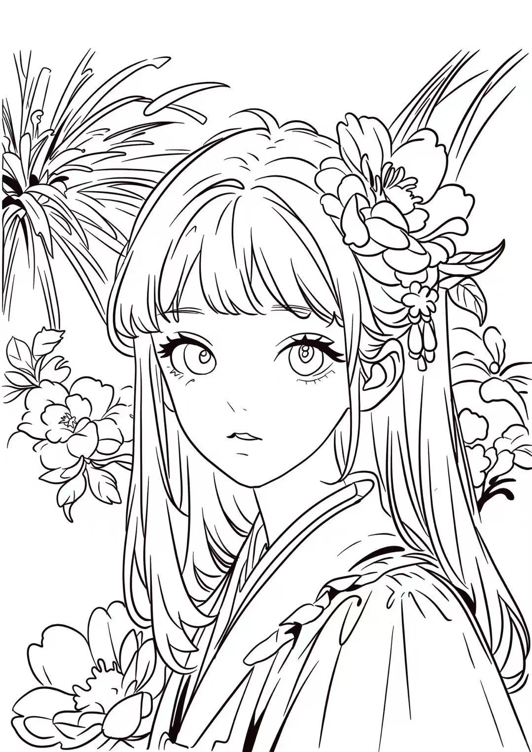 动漫女孩线条练习！