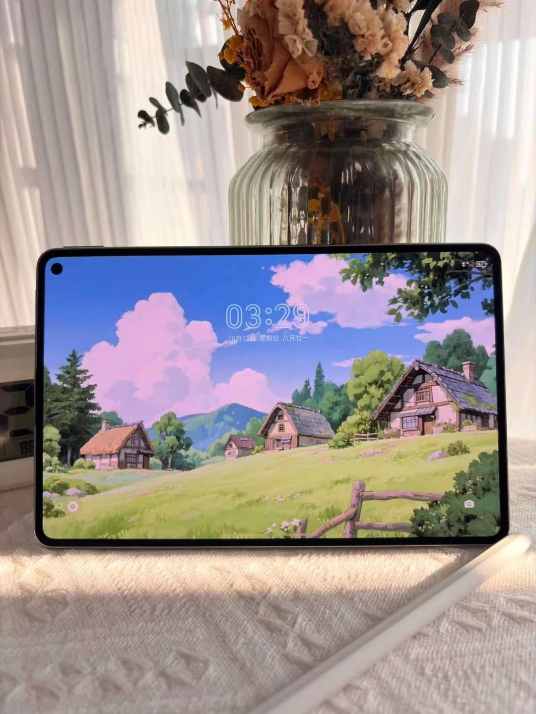 可爱治愈壁纸，华为小平板的绿色护眼壁纸