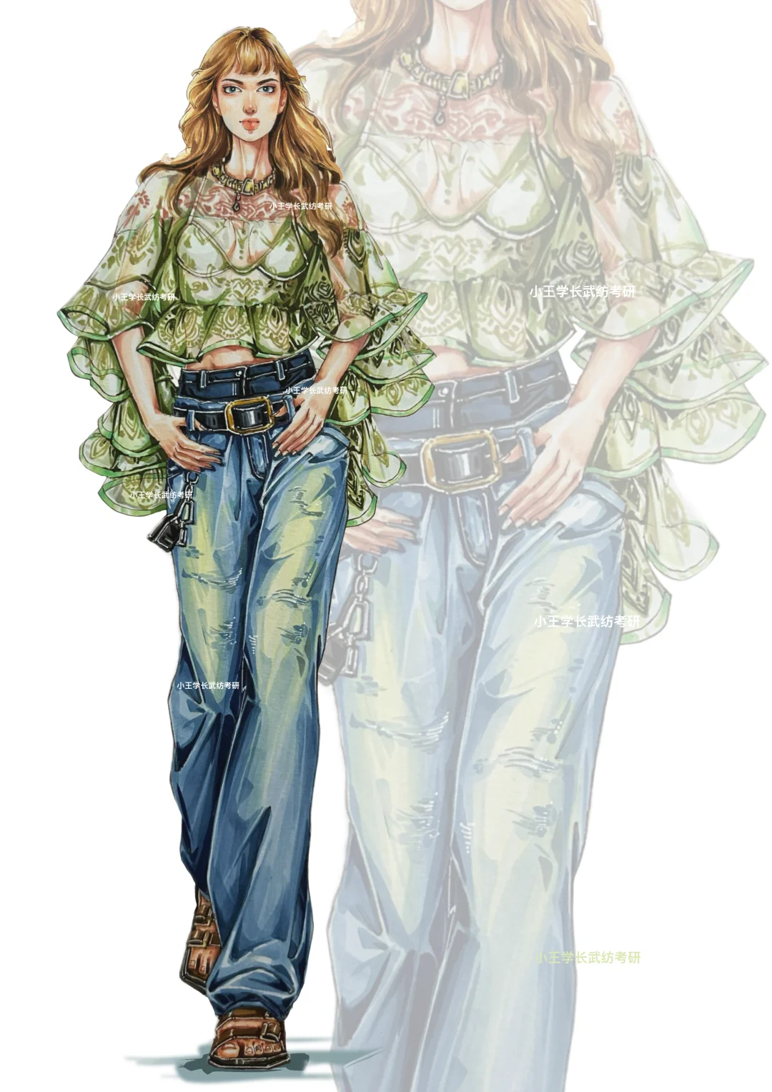 27武纺服装设计考研｜一套法式慵懒复古蕾丝