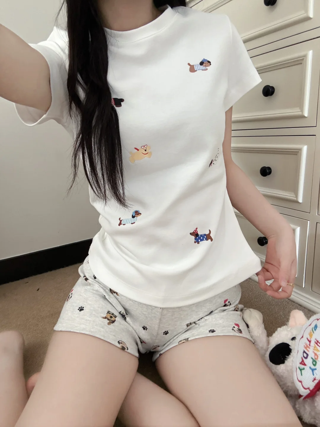 俏皮可爱的一套睡衣呀～