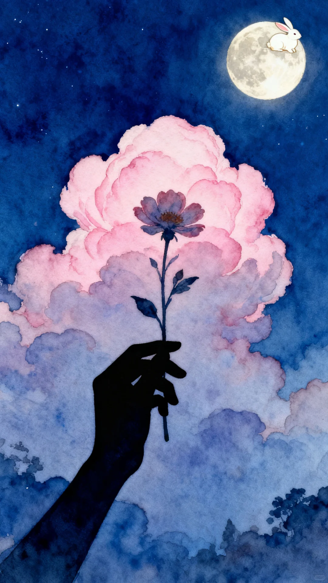 手机壁纸，那兔儿和花，一定很幸福吧～