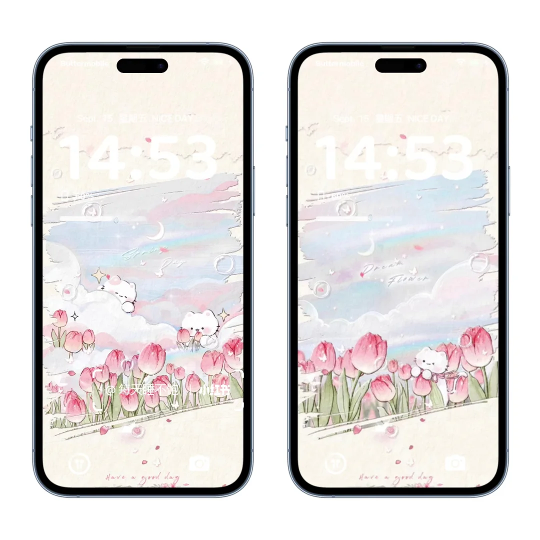 郁金香小猫｜手机壁纸