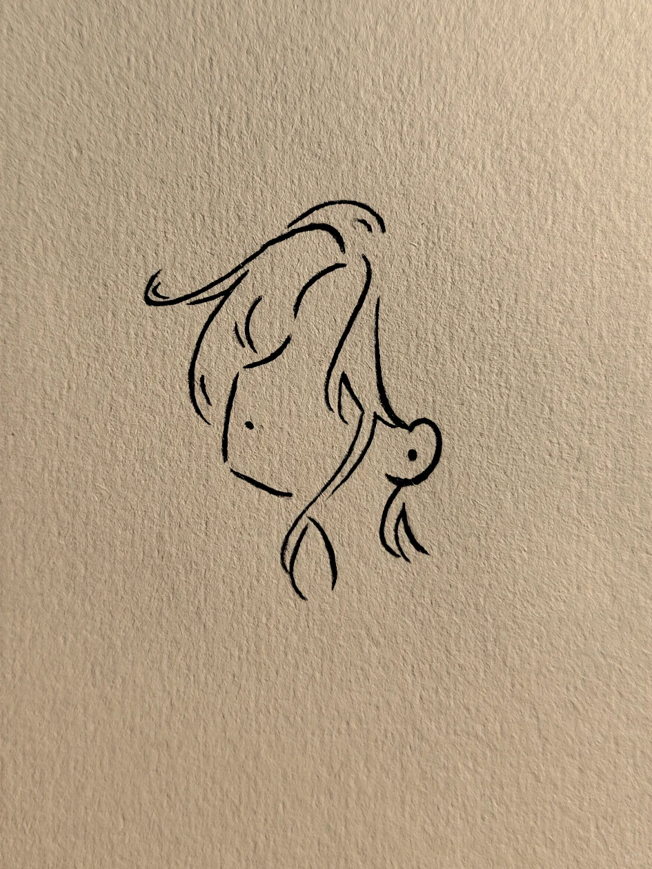 简笔画：侧脸女孩，好喜欢！❤️❤️❤️