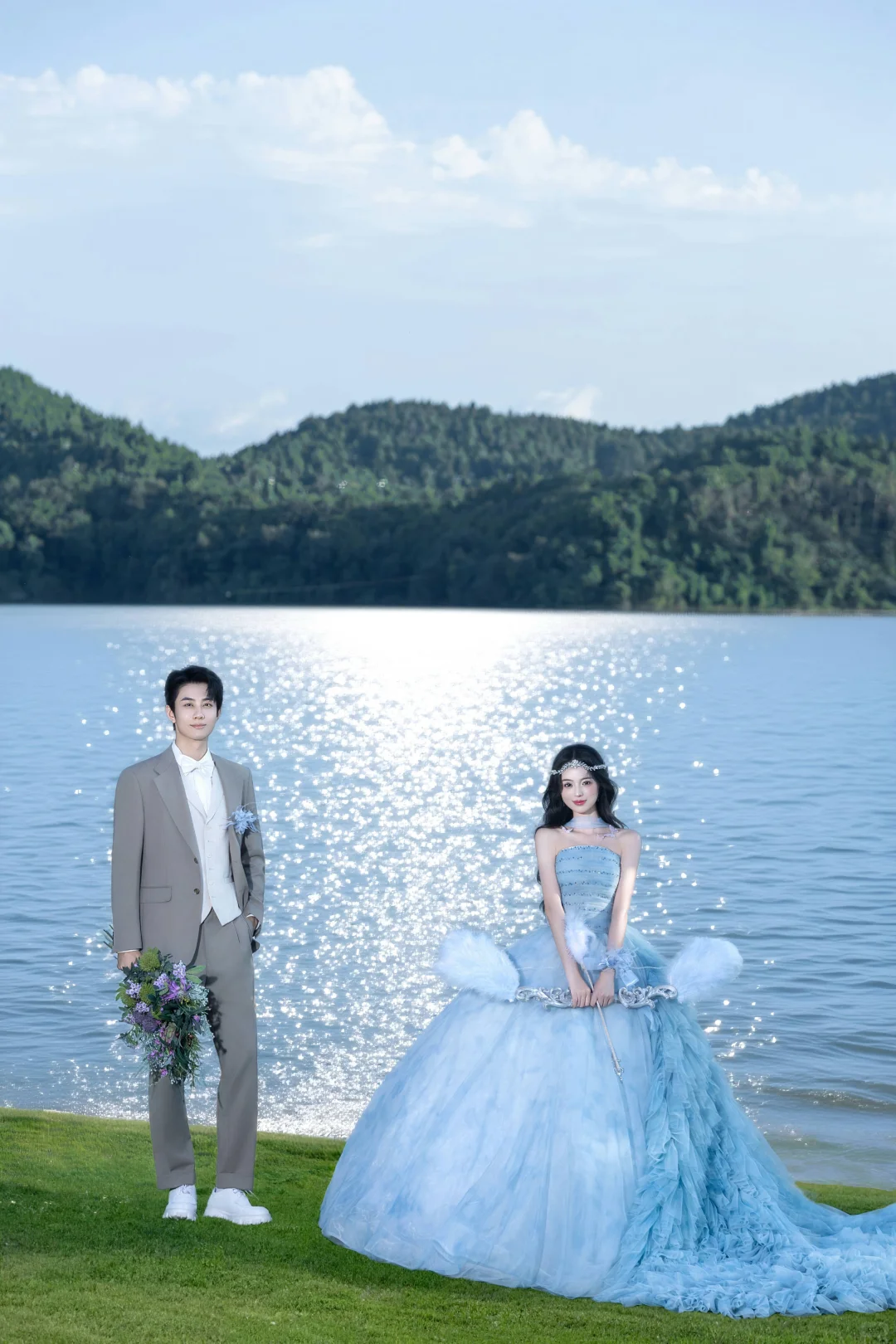 谁还没拍白鹿同款婚纱照🌊湖光仙纱超治愈