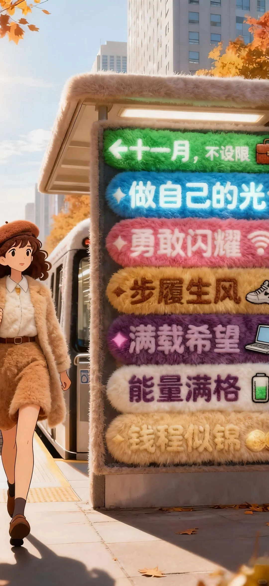 治愈毛绒绒正念文字壁纸