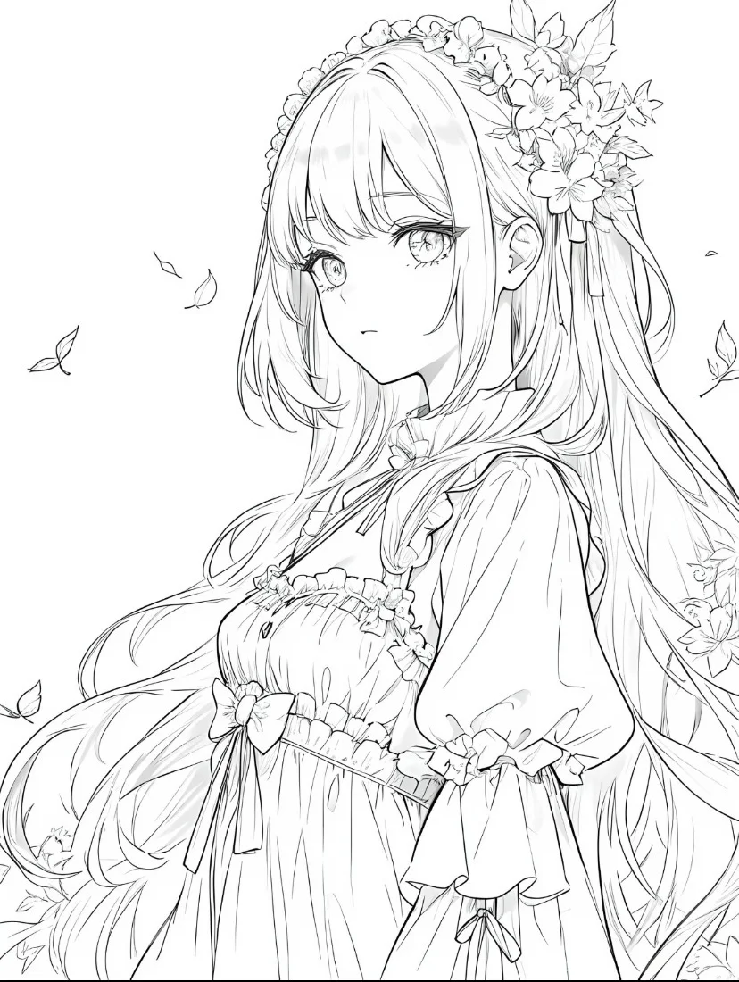 好美的线稿，拜托拜托真的很漂亮🤩