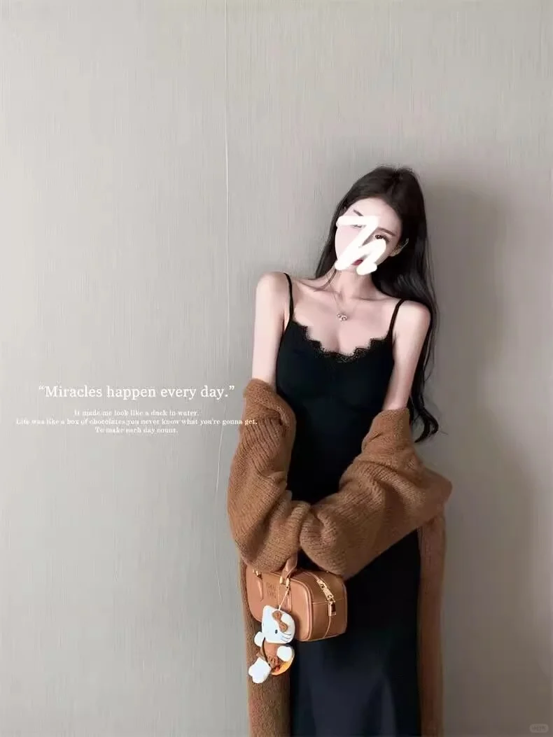 🖤法式辣妹风！蕾丝吊带裙太有气质