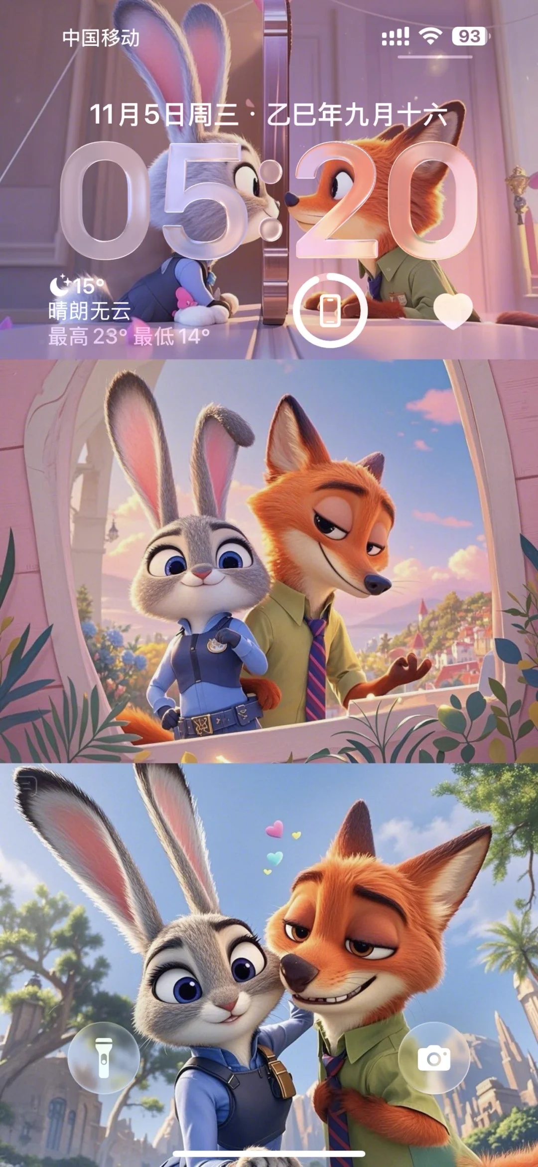 𝗦𝗛𝗔𝗥𝗘：疯狂动物城·手机锁屏壁纸🦊🐰
