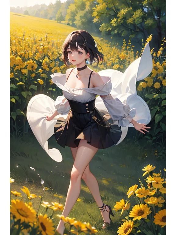 AI绘画｜动漫风：花田少女系列，时尚穿搭