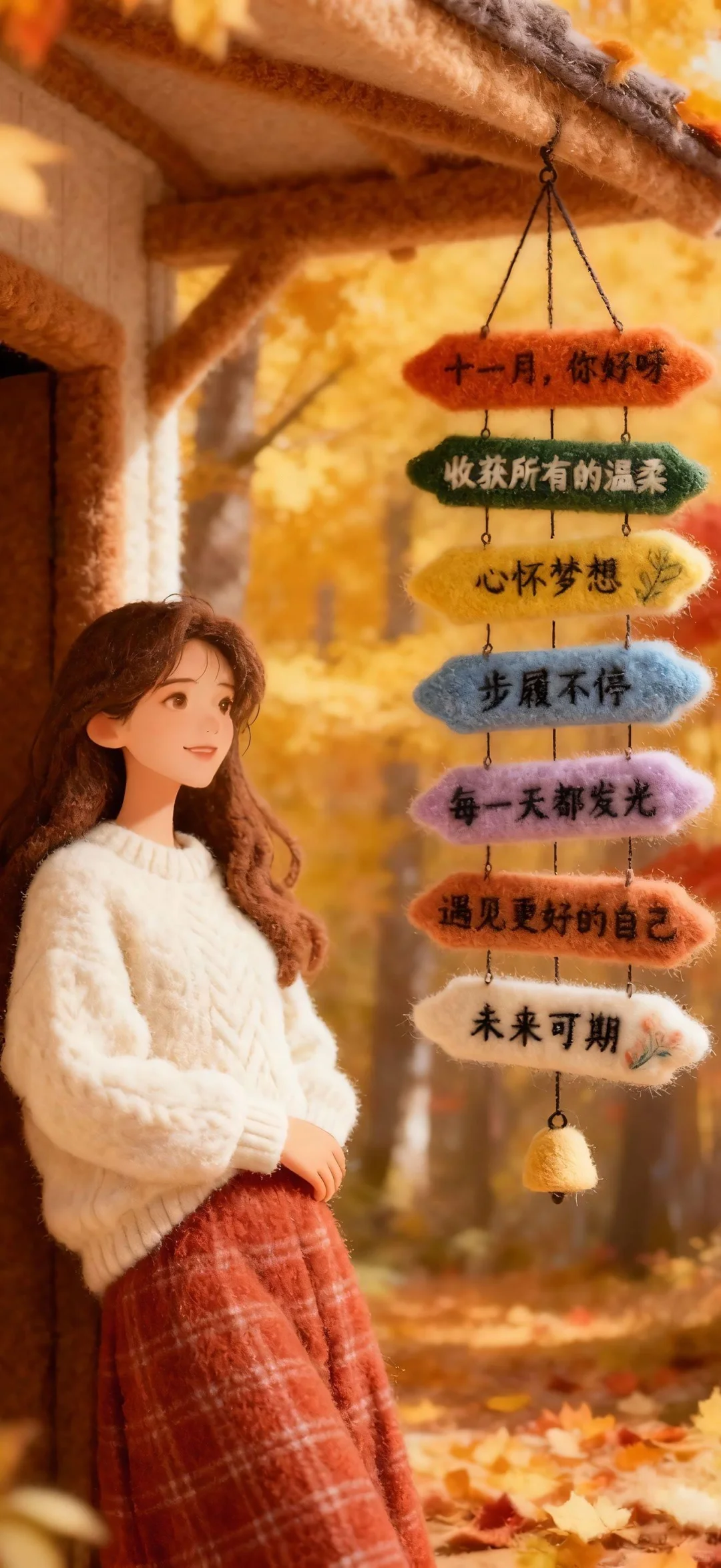 治愈毛绒绒正念文字壁纸