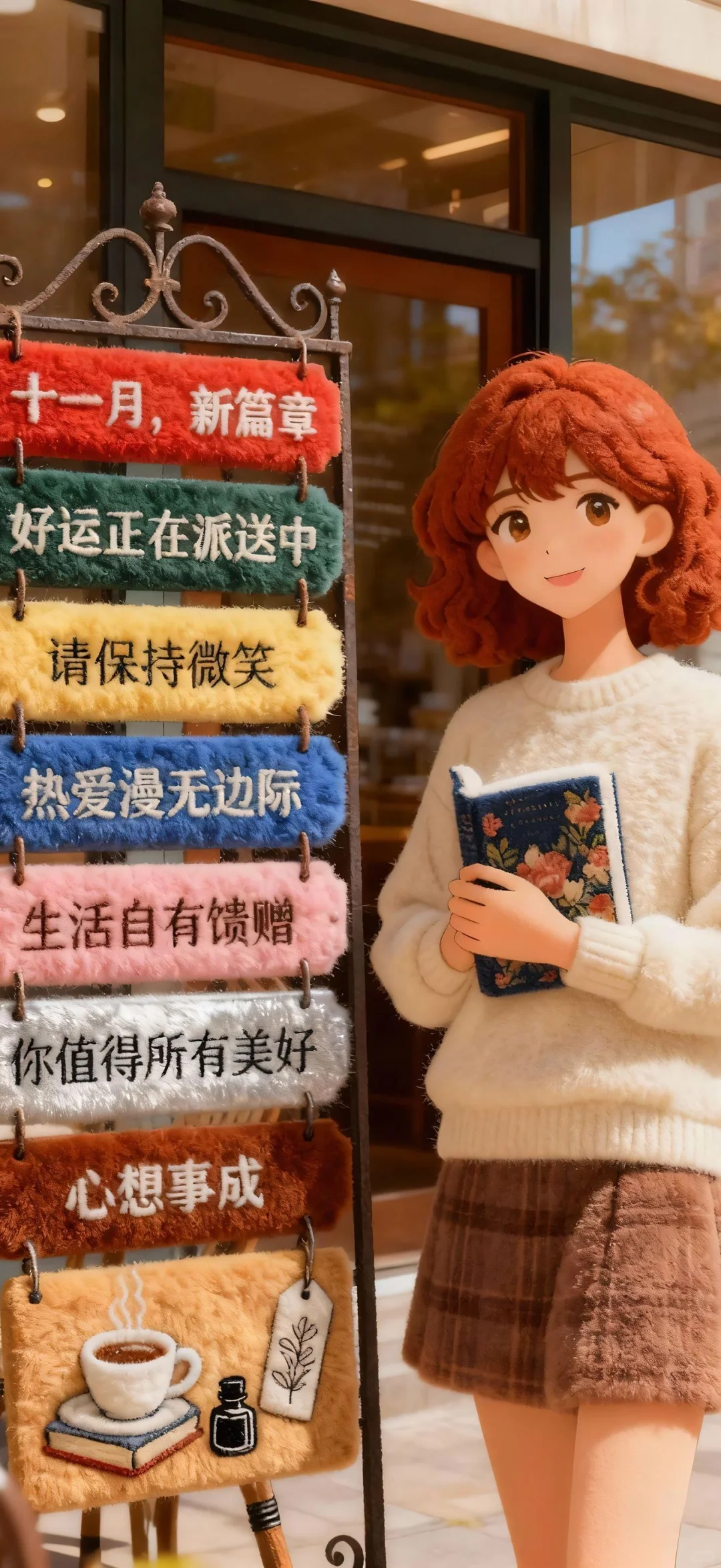 治愈毛绒绒正念文字壁纸