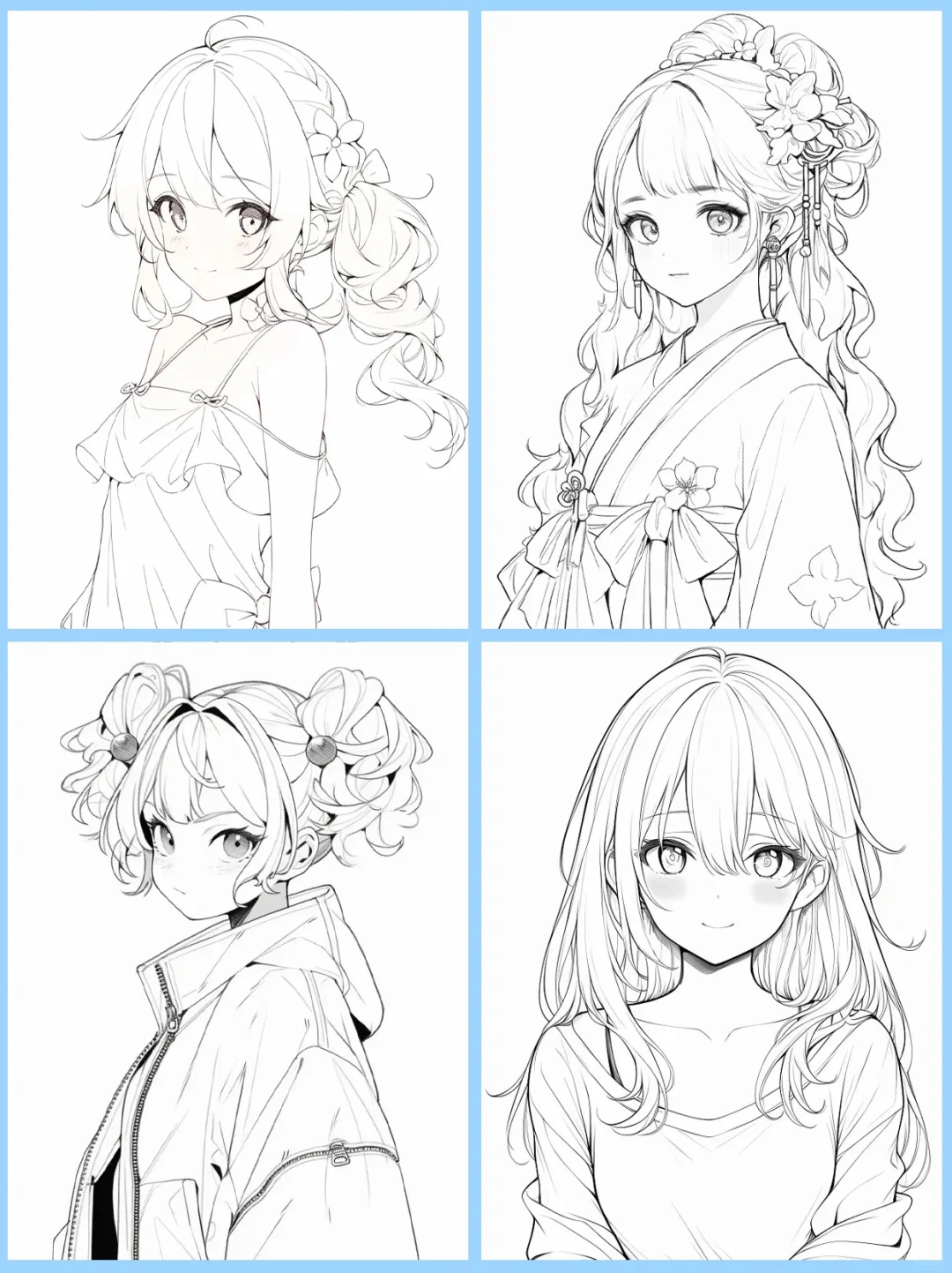 人物临摹线稿参考