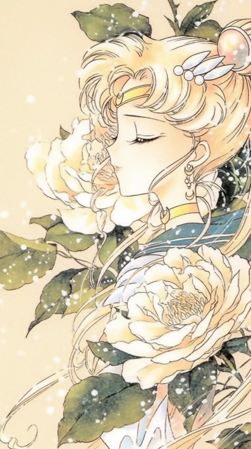 美少女与山茶花