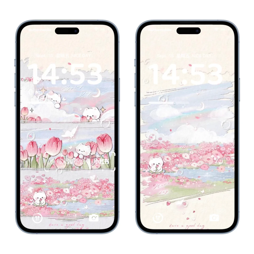 郁金香小猫｜手机壁纸