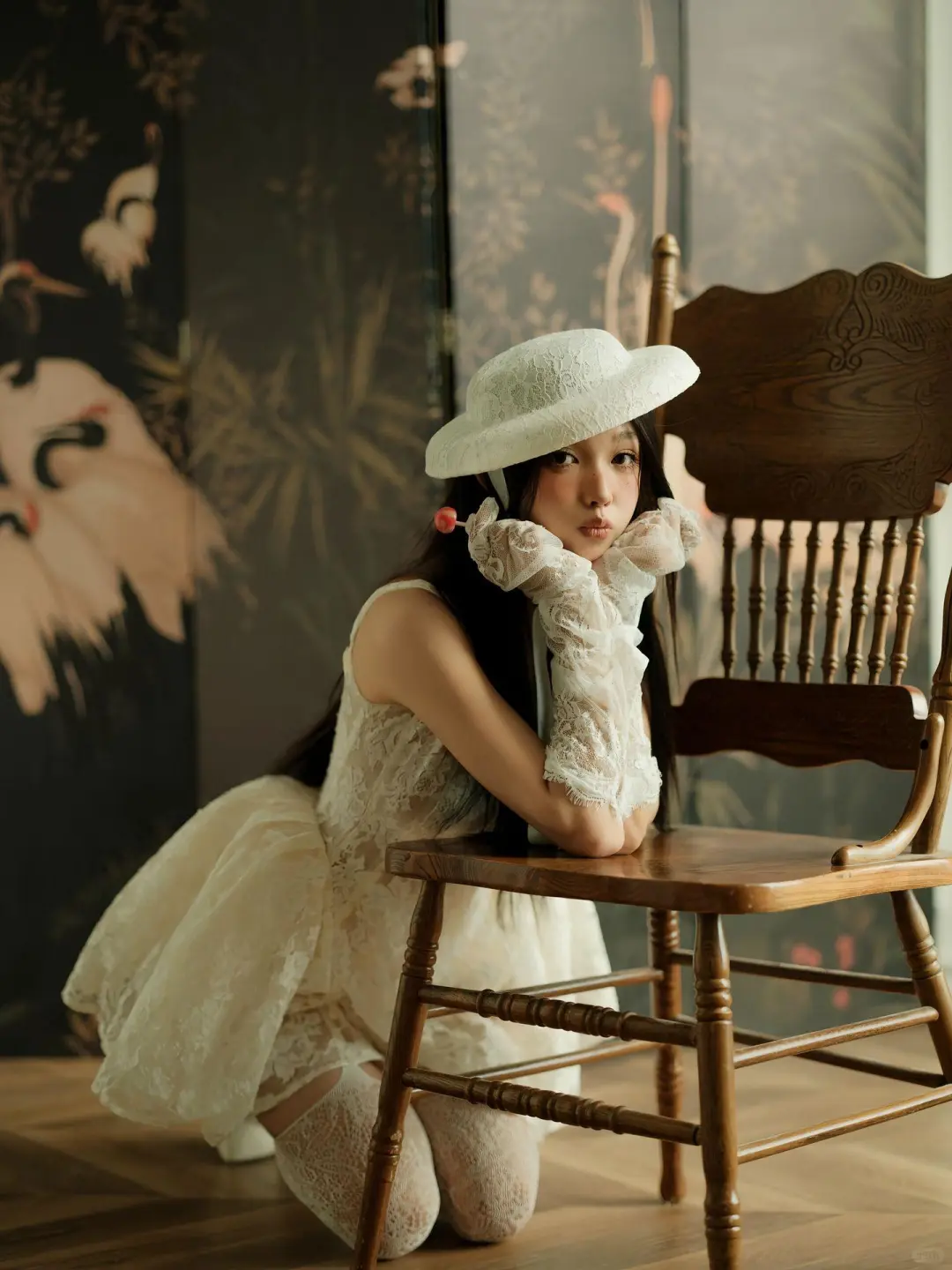 复古ins风📸｜法式蕾丝纯欲少女写真🤍