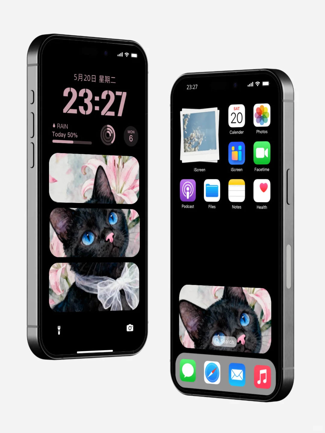 小众水彩猫咪手机壁纸