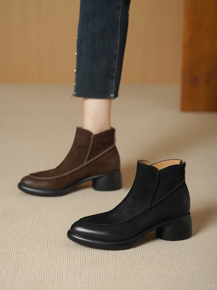 👢秋冬显瘦神器！复古粗跟短靴来啦~