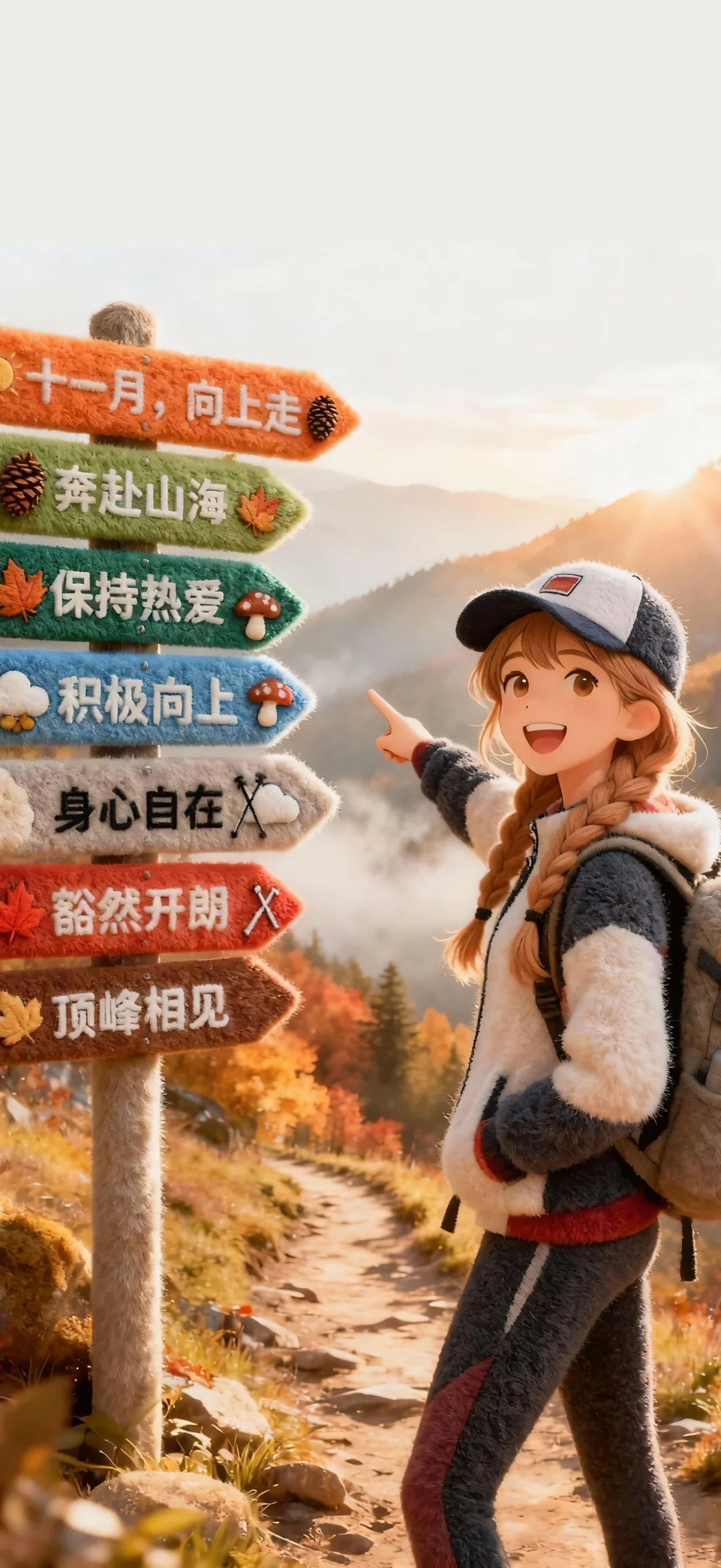 治愈毛绒绒正念文字壁纸