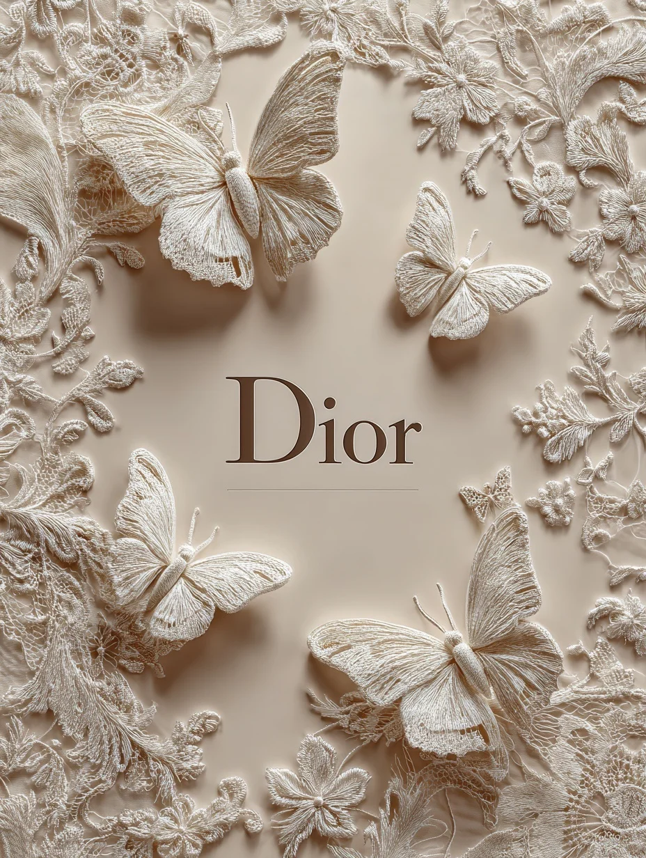 蕾丝蝴蝶 时尚海报 单色设计 3d立体风格