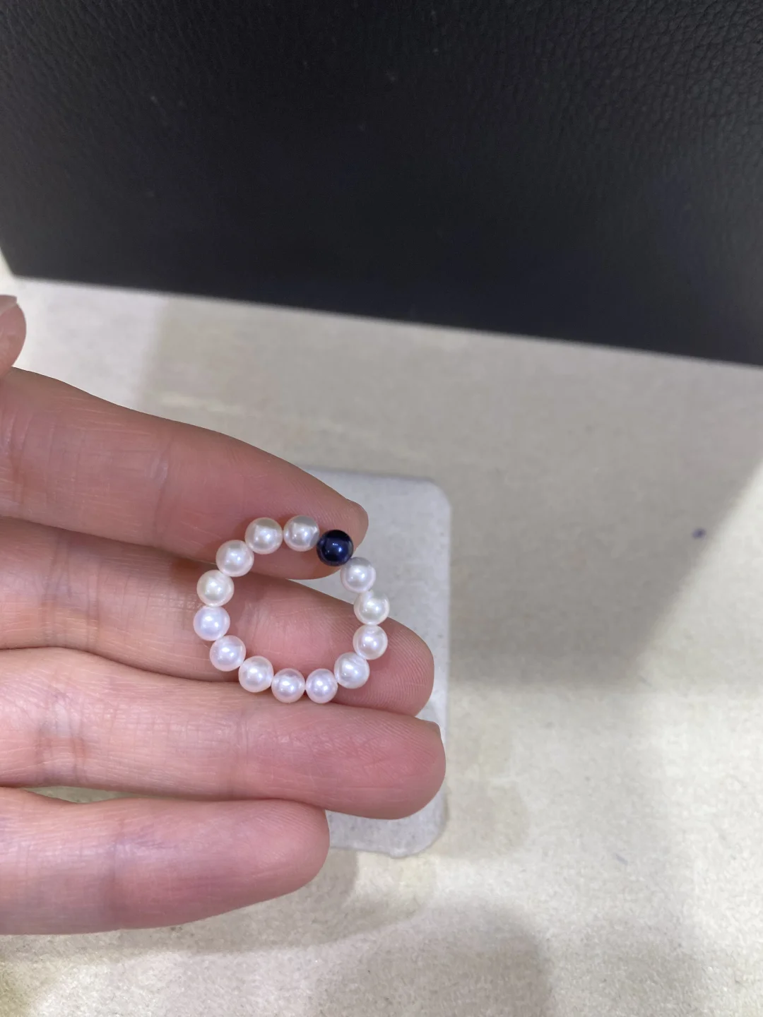 💰18.8/枚 蓝水晶款天然淡水珍珠戒指
