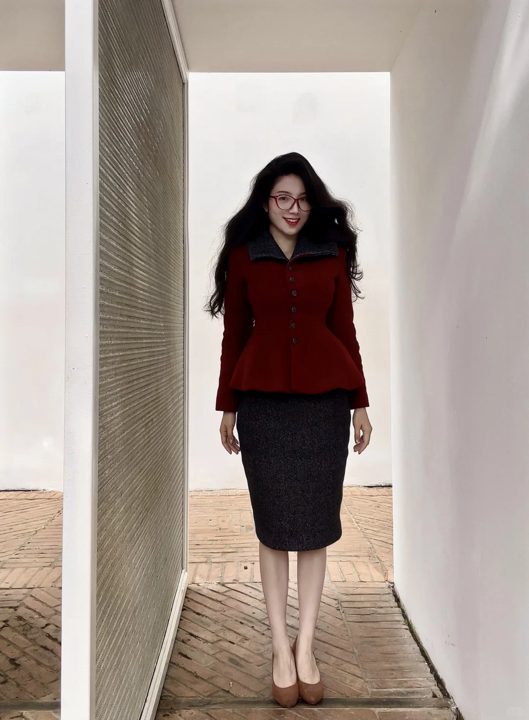 上身1秒掐腰复古套装！！！