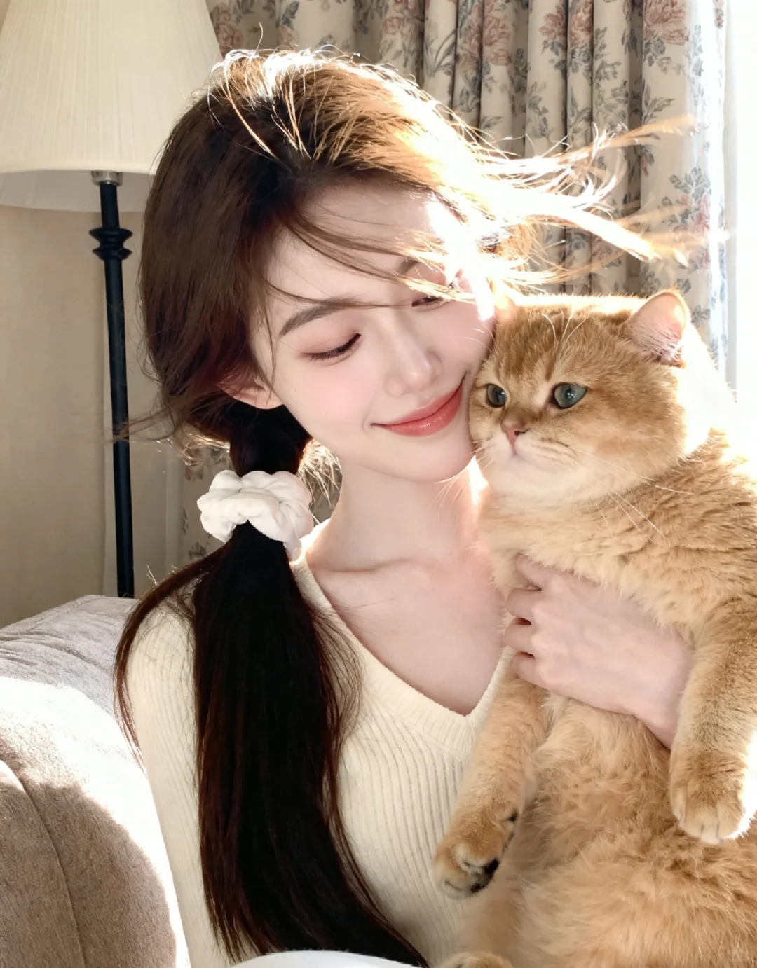 谁能拒绝会陪我晒太阳的橘猫呢✨