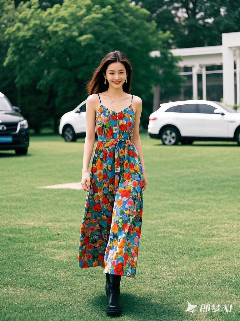 春季穿搭｜这件印花长裙也太春天了吧