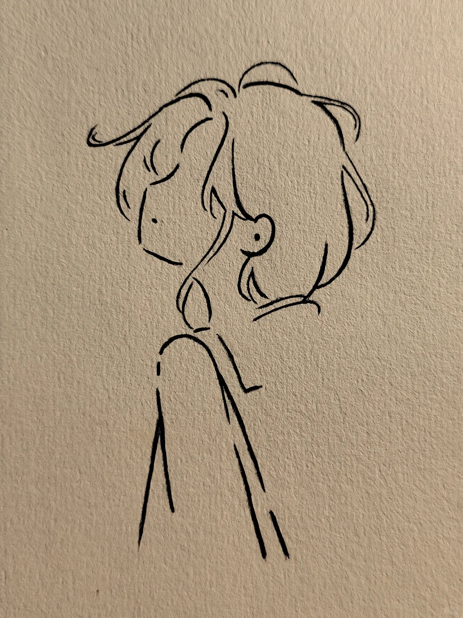 简笔画：侧脸女孩，好喜欢！❤️❤️❤️