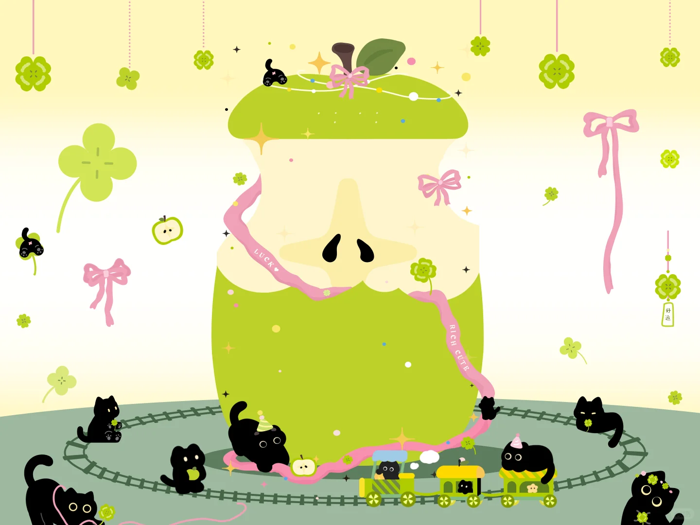 青苹果喵ipad壁纸来啦✶🍏✨‧₊˚