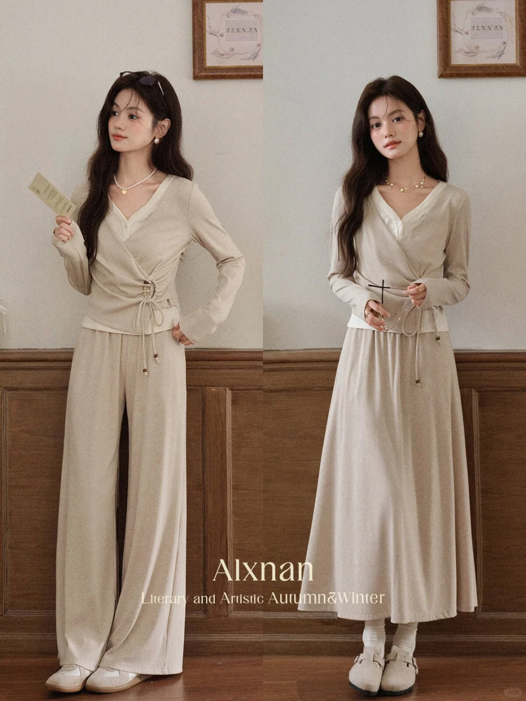 浅色系套装，早秋温柔感拿捏