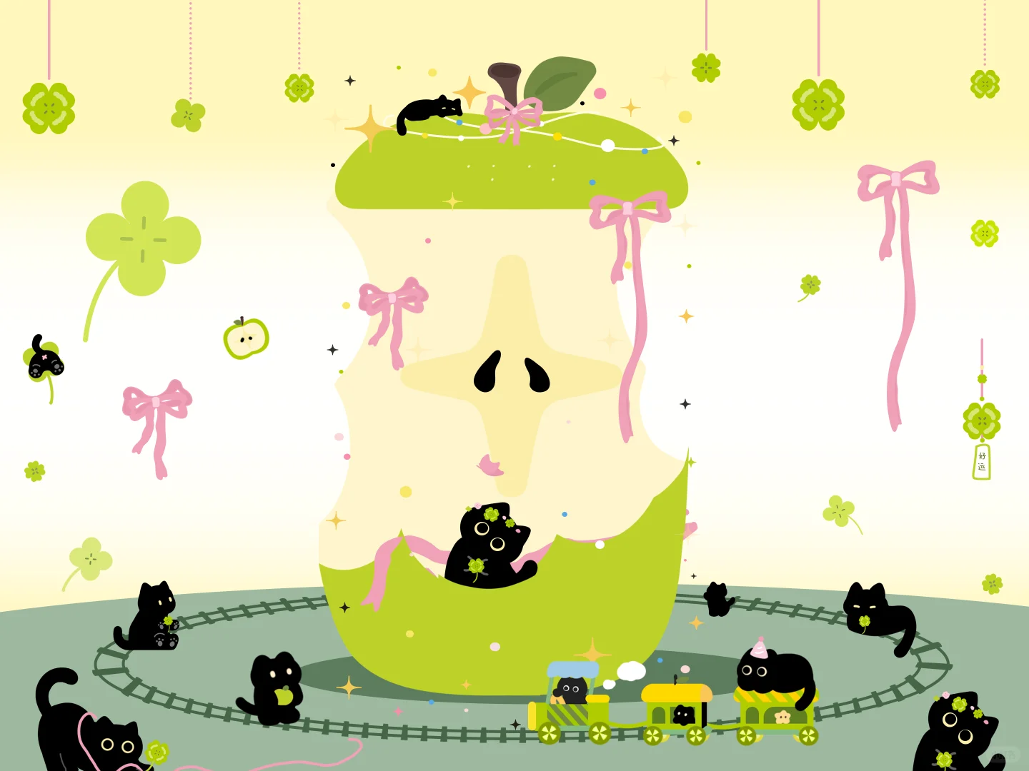 青苹果喵ipad壁纸来啦✶🍏✨‧₊˚