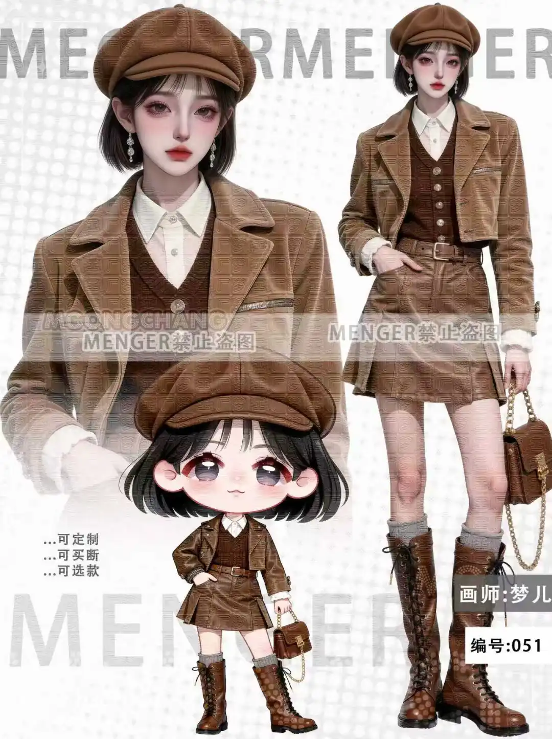 女生立绘/白色紫色黑色性感小裙裙