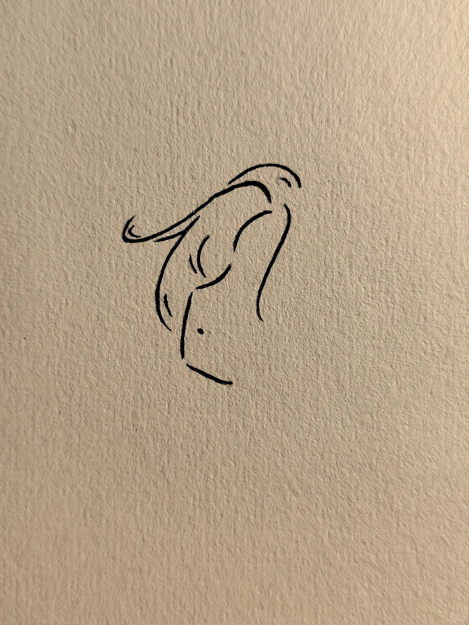 简笔画：侧脸女孩，好喜欢！❤️❤️❤️