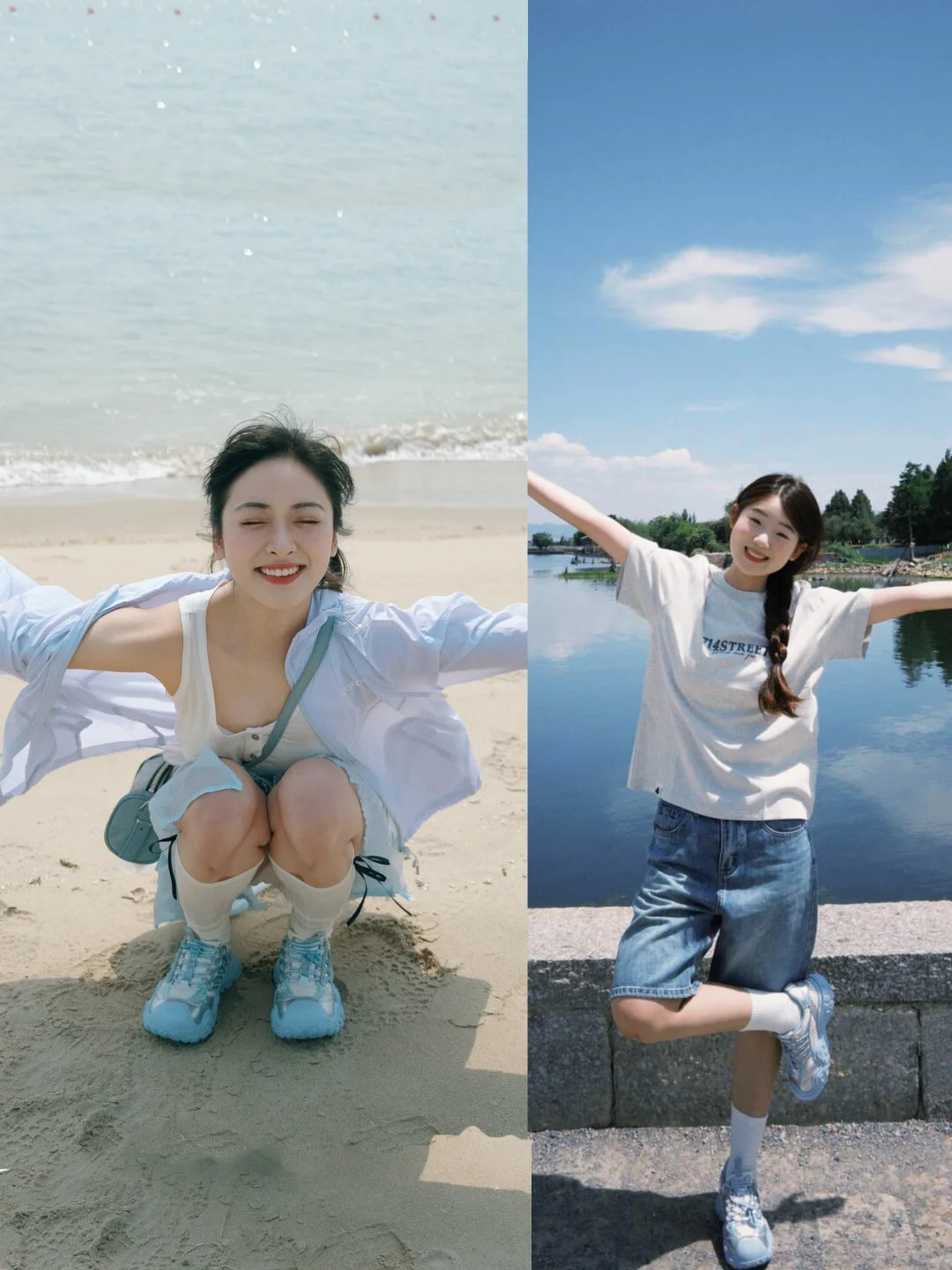 跟着沈月生命力拍照🌊蓝色系丑萌鞋上大分