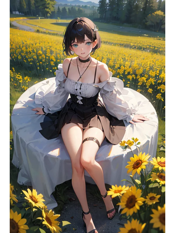 AI绘画｜动漫风：花田少女系列，时尚穿搭