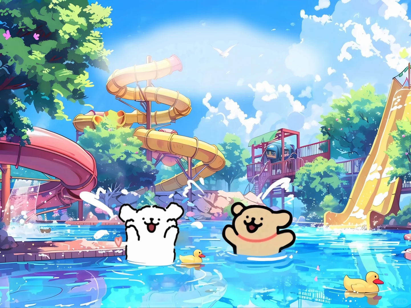 线条小狗iPad壁纸｜柿光流年