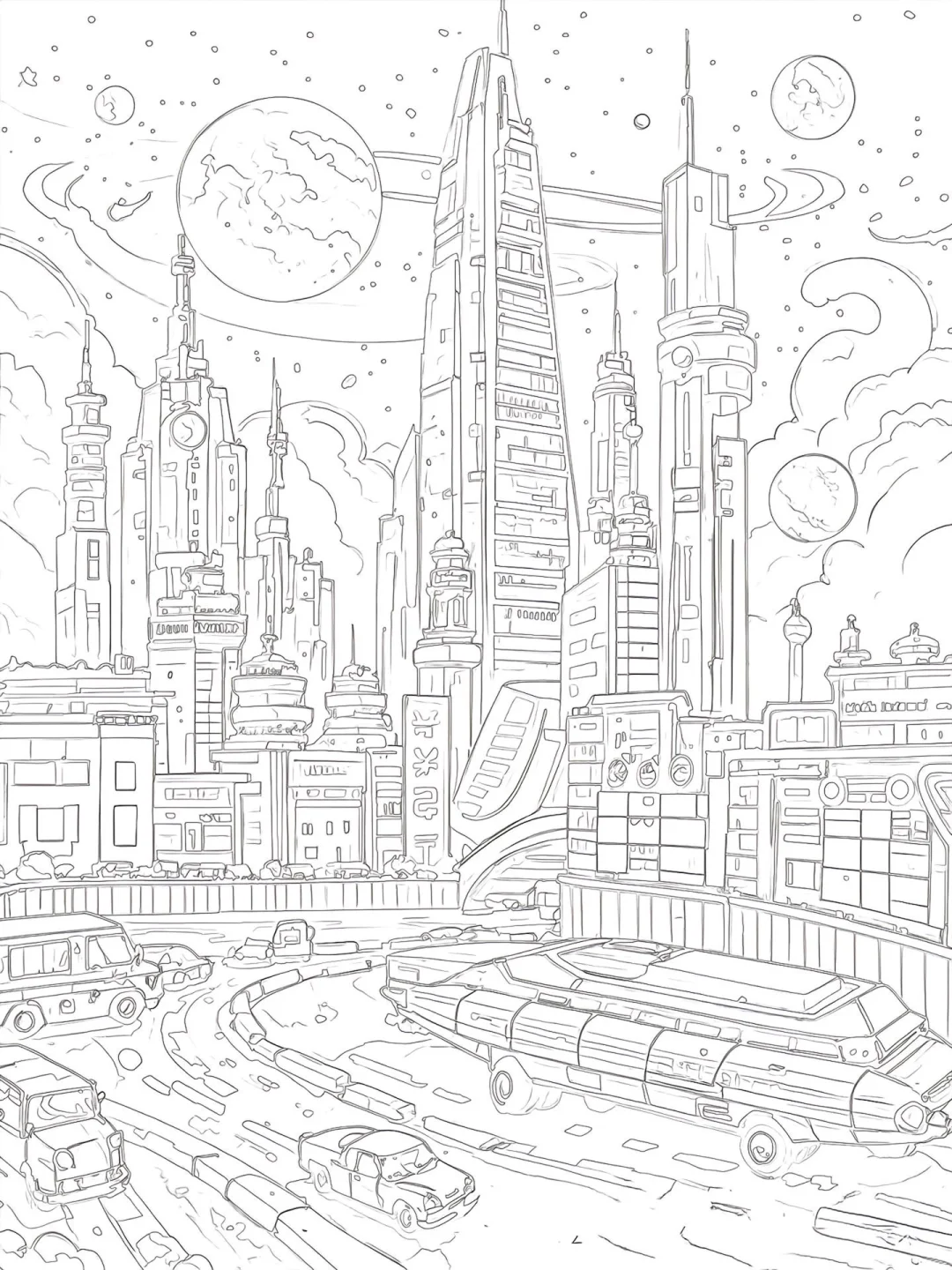 上班摸鱼线条画（复杂期）