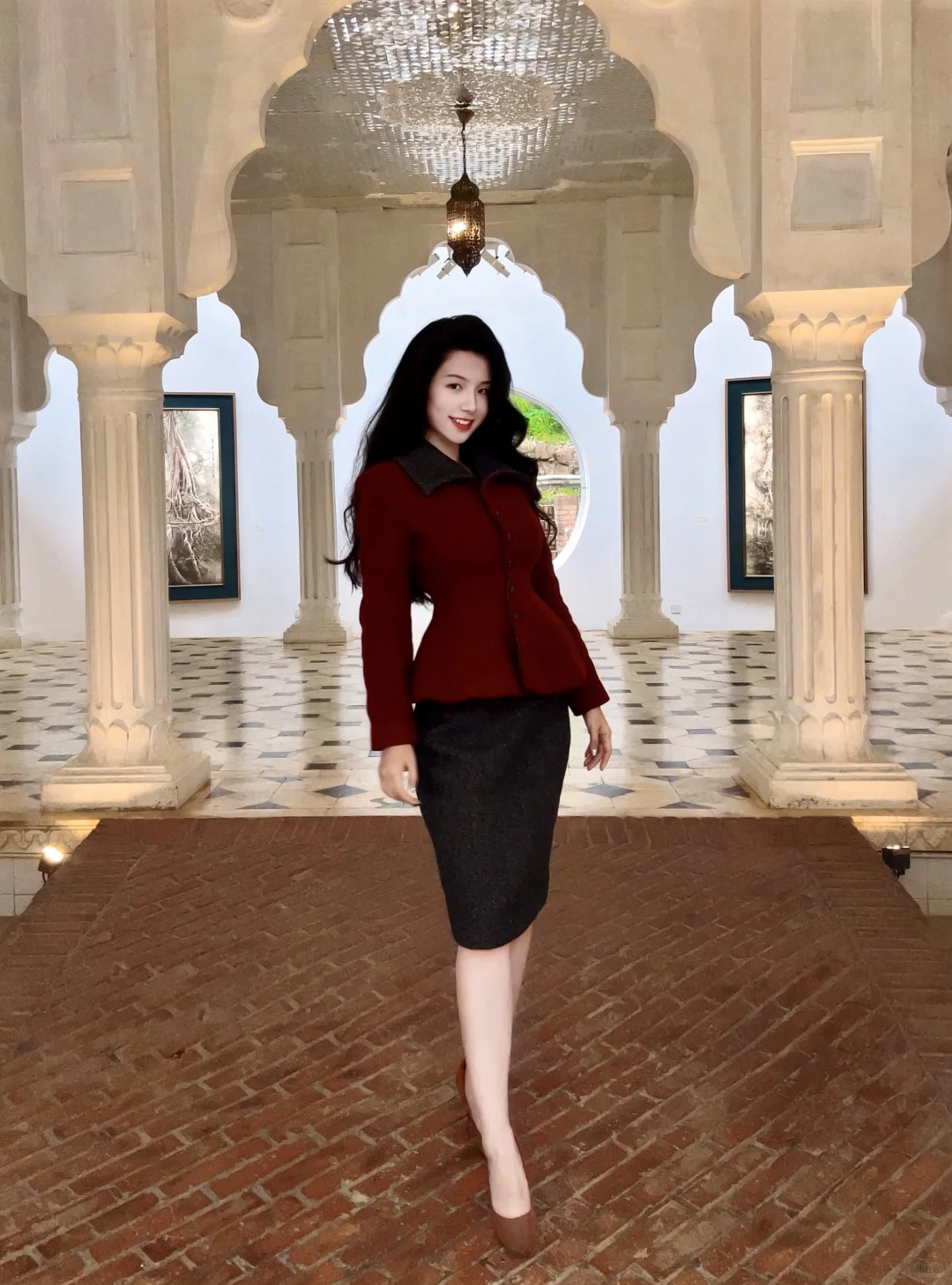 上身1秒掐腰复古套装！！！