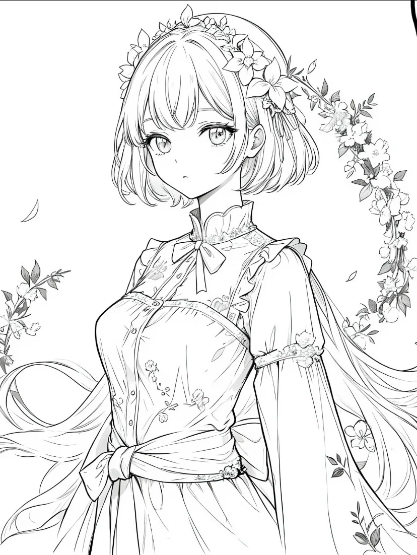 好美的线稿，拜托拜托真的很漂亮🤩