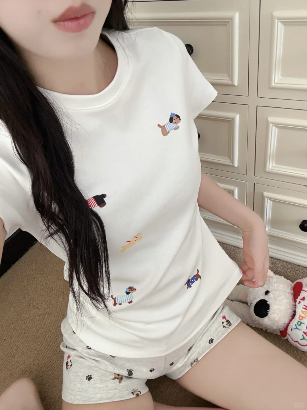 俏皮可爱的一套睡衣呀～